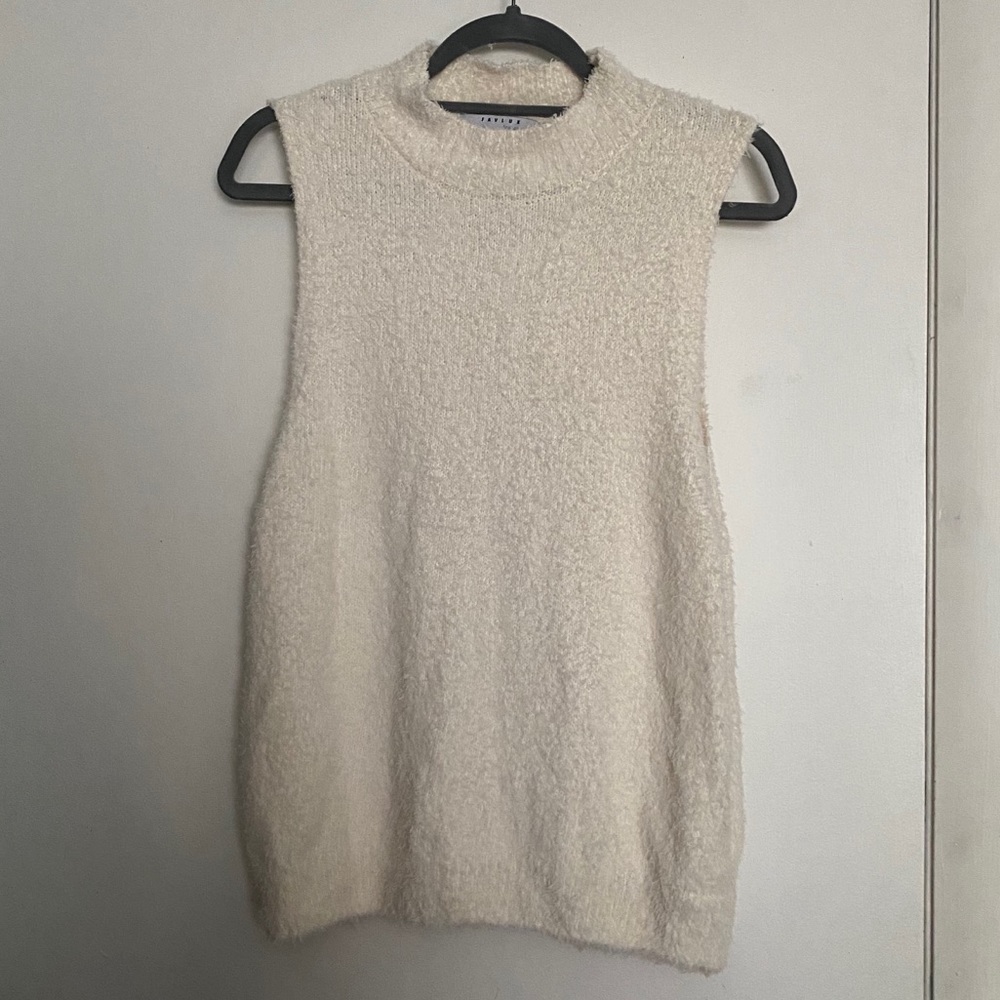 Fuzzy Sleeveless Sweater Top